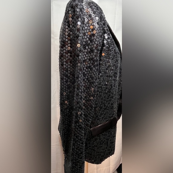 Lisa Rinna button front sequin black jacket, previously loved - Picture 5 of 12